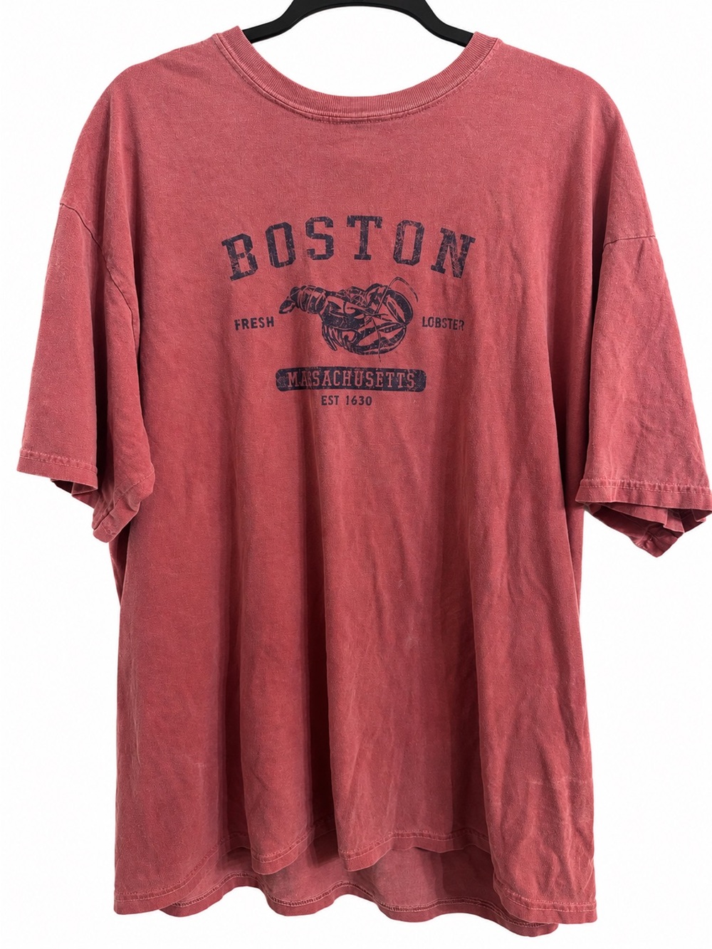 Boston MA Lobster Graphic T-Shirt Fade Red Comfort Colors Garment Dyed Cotton XL